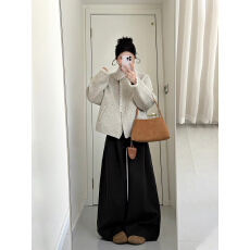 批发冬季搭配一整套<b class='q'>大码</b><b class='q'>胖</b><b class='q'>mm</b><b class='q'>小香风</b>毛呢外套休闲阔腿裤气质轻熟套装女