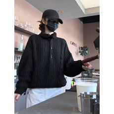 批发秋装搭配一整套<b class='q'>大码</b><b class='q'>胖</b><b class='q'>mm</b><b class='q'>黑色</b>麻花针织衫休闲裤时尚超火减龄套装女