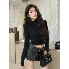 批发秋季穿搭一整套大码胖mm<b class='q'>短</b>款露背T恤上衣<b class='q'>短</b>裙裤甜酷风辣妹套装女