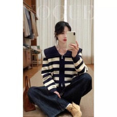 批发春季搭配一整套大码胖mm海军领针织开衫牛仔裤韩系减龄时尚套装女