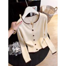 批发韩版淑女风淡系设计感<b class='q'>圆领</b><b class='q'>针织</b>衫2026早春新款洋气薄款长袖上衣女