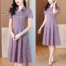 批发真丝桑蚕丝<b class='q'>连衣裙</b>女2025夏季新款<b class='q'>香云纱</b>高端气质显瘦小个妈妈裙子