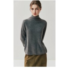 批发前后两穿~超好看软糯山羊绒针织开衫女高领宽松打底毛衣保暖外套