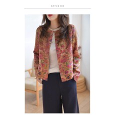 批发重磅<b class='q'>真丝</b>红云纱25姆米短款外套<b class='q'>女</b>春季2026新品新中式<b class='q'>上衣</b>显瘦