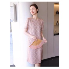 批发高端非遗<b class='q'>真丝</b>宋锦新中式国风改良<b class='q'>连衣裙</b><b class='q'>女</b>2026夏季新送考桑蚕丝裙