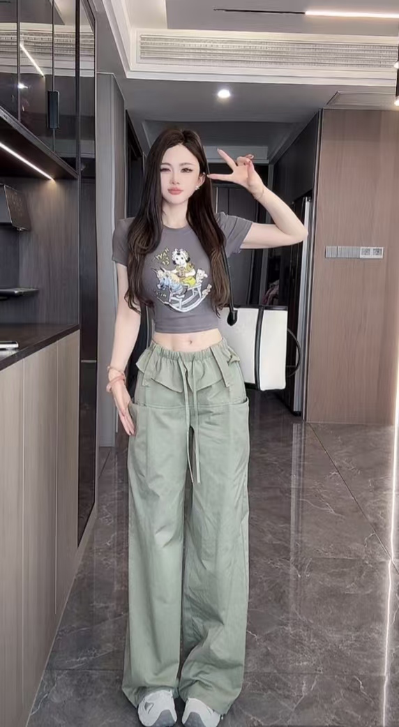 남자 남자 차가운 잘 생긴 와 성별 한국 스타일 거리 연꽃 잎 뒤집다 측면 워크웨어 팬츠 캐주얼 바지 한푸