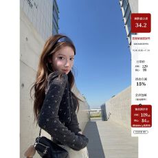 批发【<b class='q'>羊绒</b>罗纹】碎花针织两件套灰色女秋季巨好看短款针织<b class='q'>开衫</b>背心