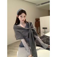 批发法式时尚针织衫披肩2026春秋季外搭披肩修身显瘦巨好看上衣件夹