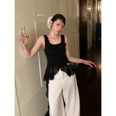 批发纯欲性感<b class='q'>蕾丝拼接</b>花边下摆吊带背心2026夏季修身显瘦时尚打底上衣