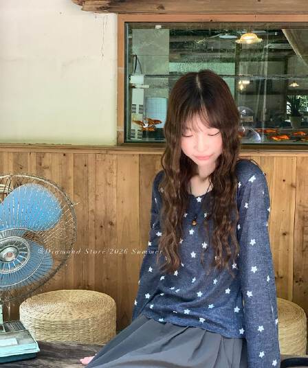 2 2 대나무 마디 망 스타 학교 한 부서 별 긴팔 자외선 차단 티셔츠 라운드 넥 루즈핏 슬림해 보이는 블라우스 맨위
