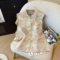 批发八音玲珑2026新中式双面穿优雅轻奢气质开衫马甲