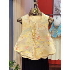 批发琼楼玉宇款洋气宽松显瘦优雅轻奢气质提花百搭开衫马甲