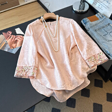 批发国风花萝真丝刺绣上衣女气质温婉减龄新中式斜襟衬衫春夏薄