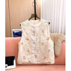 批发新中式国风刺绣薄款欧根纱马甲女装2026夏新款高级感薄纱拼接上衣