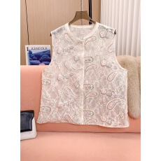 批发极繁新中式国风刺绣欧根纱马甲女装2026夏季新款高级感年轻款上衣