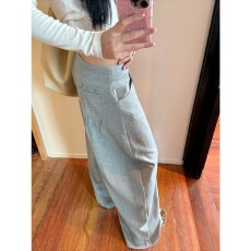 批发美式复古慵懒灰色阔腿裤卫裤女ins<b class='q'>韩版</b>潮流宽松辣妹设计感休闲裤