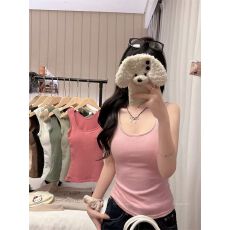 批发秋<b class='q'>冬</b>磨毛德绒 带胸垫 低圆领打底背心女内搭保暖无袖小上衣