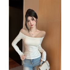 不带胸垫 纯欲辣妹小众设计感重工烫钻长袖T恤内搭气质上衣