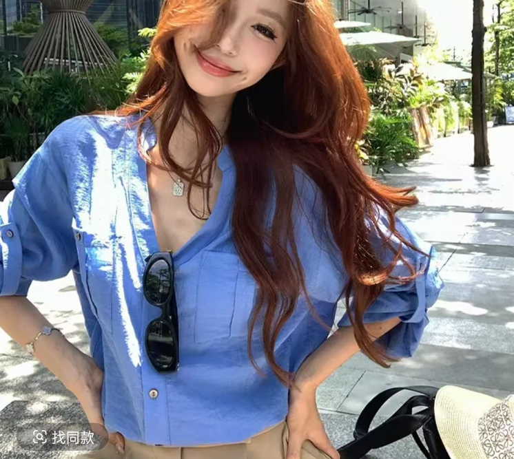 봄 여름 수여 됨 셔츠 오래된 돈 바람 스탠드 칼라 여성 셔츠 여름 루즈핏 품격 얇은 스타일 맨위