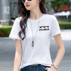 批发2026年新款夏季大码圆领纯棉短袖t恤女oversize宽松<b class='q'>显瘦</b>百搭上衣