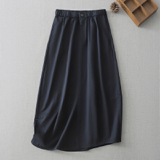 批发<b class='q'>实拍</b>2026夏款韩版全棉半身裙女宽松休闲气质显瘦百搭中长款A字裙