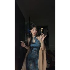 批发套装女装夏季新中式国风改良收腰优雅旗袍连衣裙气质长裙防晒开衫