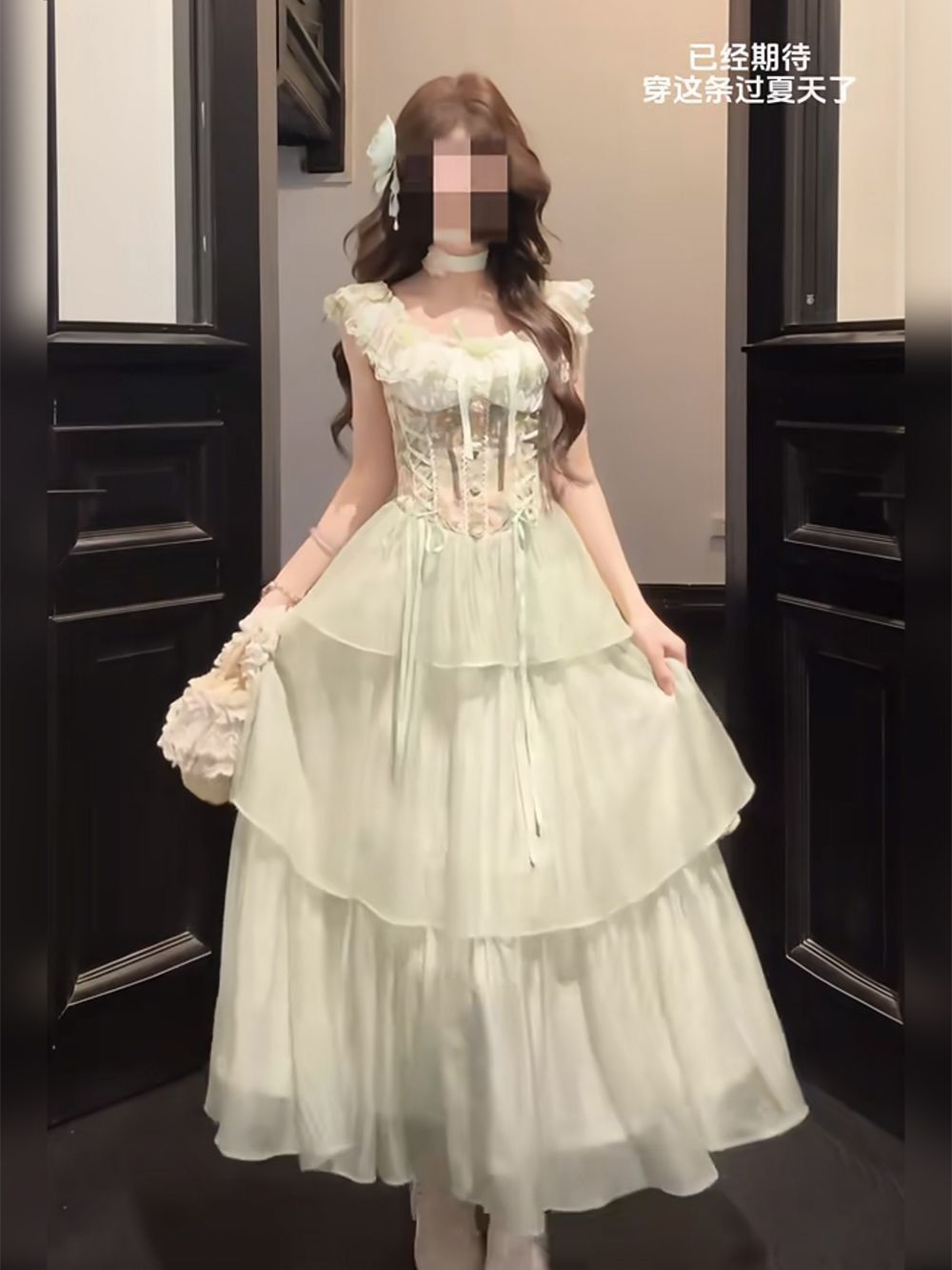 프랑스식 소녀 휴가 바람 꽃무늬 여성 드레스 봄 여름 새로운 달콤함 신선함 품격 몸매 가꾸기 슬림해 보이는 길다 치마