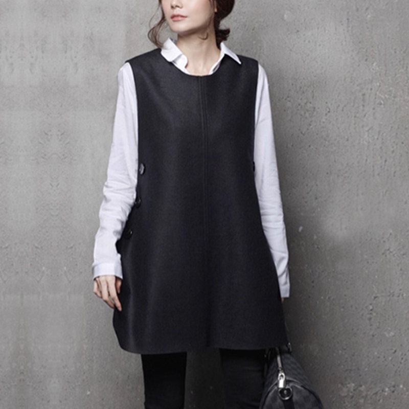 2026 봄 새로운 모직 외투 한국 스타일 루즈핏 다용도 불규칙 디자인 센스 외국 가스 여성 의류 울 코트