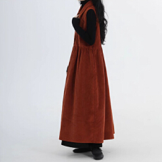 2026春季季新款韩版宽松时尚保暖连衣裙灯芯绒百搭显瘦背心长裙