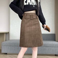 批发实拍秋<b class='q'>冬</b>新款包臀半身裙流行爆款中长款巨好看麂皮绒半身裙