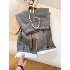 批发实拍 加绒加厚糯米<b class='q'>裤</b>女冬季新款宽松阔腿<b class='q'>裤</b><b class='q'>垂</b>感软糯高腰休闲<b class='q'>裤</b>子