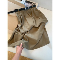 批发实拍 高腰休闲显瘦垂感<b class='q'>西装</b>裙中长款a字裙子配腰带