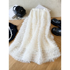 批发实拍 韩系公主甜美网纱蛋糕裙褶皱层叠多层次半身裙蓬蓬仙女<b class='q'>长裙</b>