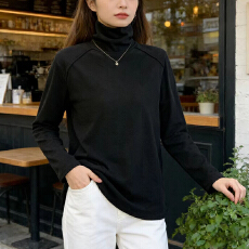 批发<b class='q'>冬</b>装新款胖MM显瘦高级感长袖加厚双面磨毛德绒加绒打底衫大码女装