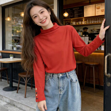 批发冬装新款大码女装胖mm显瘦高级加厚保暖双面绒发热德绒打底衫上衣