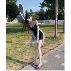 批发韩国代购<b class='q'>正品</b>007 纯欲性感百搭温柔细褶吸睛显身材吊带<b class='q'>连衣裙</b>
