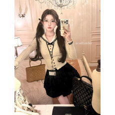 批发迟<b class='q'>伞</b><b class='q'>伞</b> 嗲式小海军 海军领镂空织法修身针织衫上衣芭蕾磨毛蓬蓬<b class='q'>裙</b>