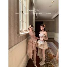 批发Catyears猫年 Doll手工坊~<b class='q'>丝绒</b>感蕾丝钉钻上衣+花苞半裙+网纱长裙