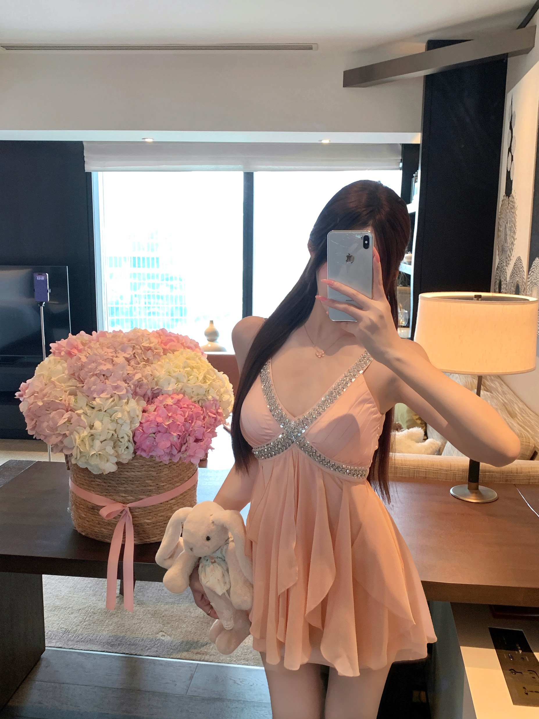 항목 백조 er 프랑스식 슬립 여성 드레스 2026 여름 새로운 쉬폰 한 마디 미니 스커트 민소매 품격 치마
