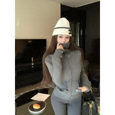 批发实拍 加绒修身高领多穿运动时尚拉链<b class='q'>卫衣</b>外套<b class='q'>短款</b>上衣