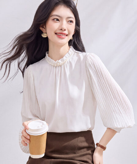 있음 선적 실사 2026 가을 새로운 한국 스타일 다용도 긴팔 캐주얼 셔츠 여성 셔츠
