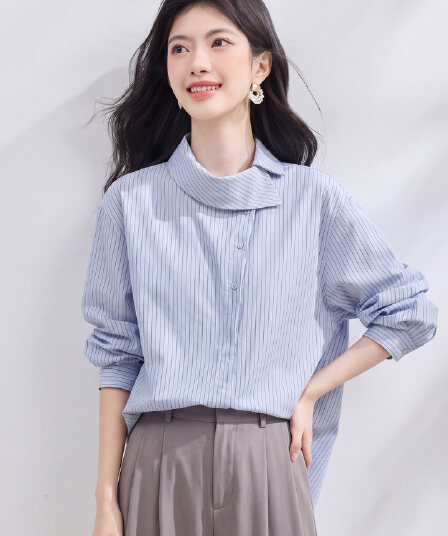 있음 선적 실사 2026 가을 새로운 한국 스타일 다용도 긴팔 캐주얼 셔츠 여성 셔츠
