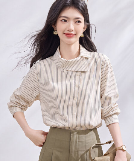 있음 선적 실사 2026 가을 새로운 한국 스타일 다용도 긴팔 캐주얼 셔츠 여성 셔츠