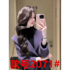 独特漂亮紫色针织开衫女装2025冬季轻熟气质名媛加厚百搭短款上衣