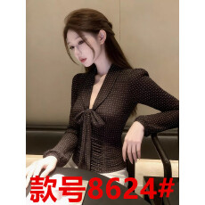 批发初春法式小资设计感上衣高级感重要场合独特漂亮蝴蝶结<b class='q'>波点</b><b class='q'>衬衫</b>女