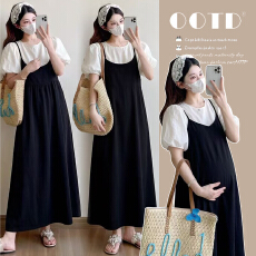 批发有货 实拍2026夏季新款假两件针织裙撞色气质减龄中长款连衣裙