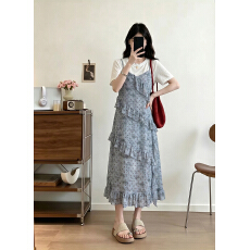 批发实拍<b class='q'>大码</b>女装2026夏季新款韩版时尚气质波点拼接胖MM假两件连衣裙