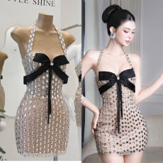 批发越南代购原创设计师<b class='q'>品牌</b>正品2025精致风蝴蝶结<b class='q'>连衣裙</b>女无袖吊带