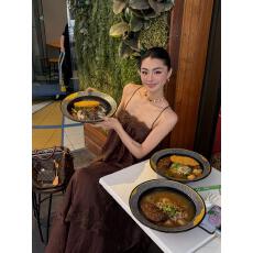 批发MOXI浪漫原野 zhao三观浪漫度假风蕾丝吊带裙荷叶边露背仙女长裙