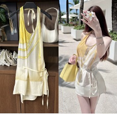 批发Kikimy 03/01 20:00【夏日冰柠】LEM@I*围裙式上衣 du<b class='q'>家</b>印花面料
